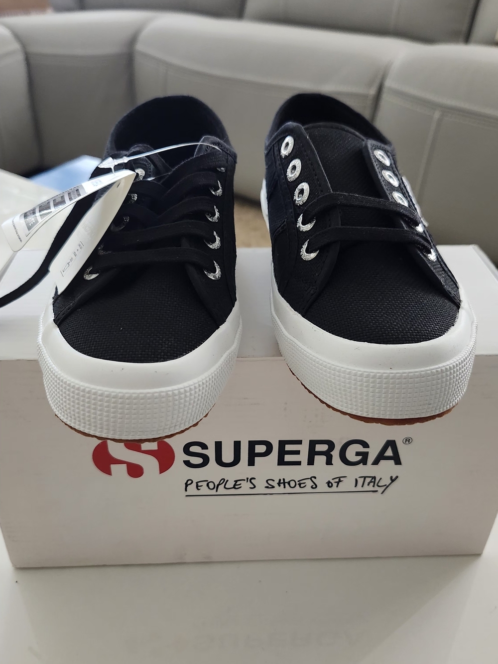 Superga Men's/women's Black Canvas Low-Top Sneaker 5.5W / 4M